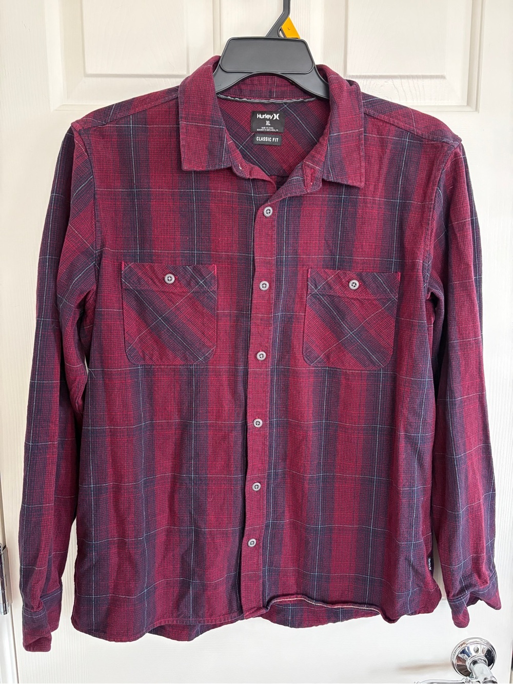 Hurley Plaid Red Button-Down Shirt